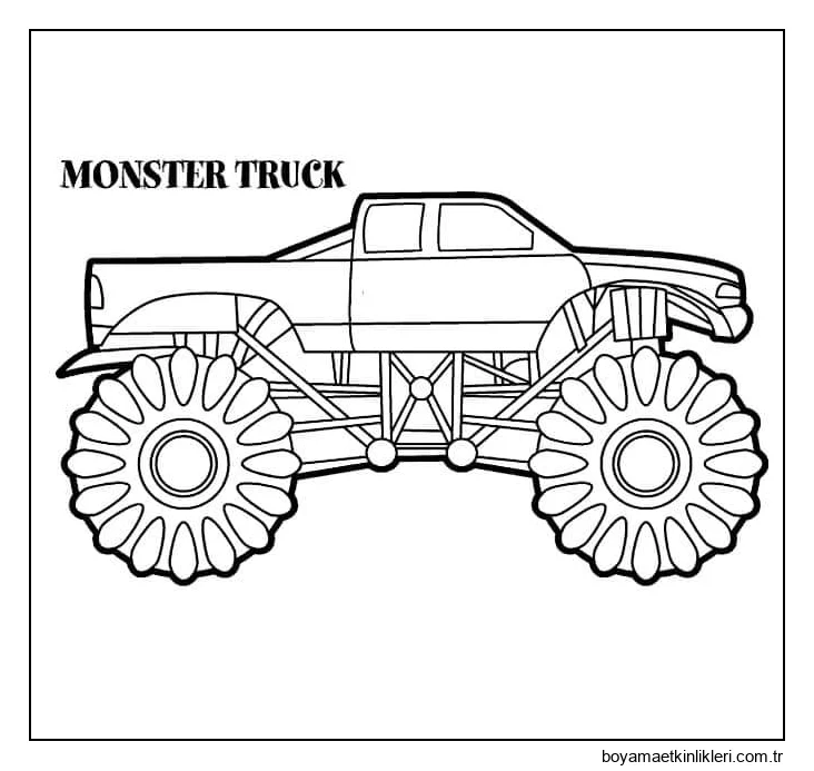 Çocuklar İçin Basılabilir Canavar Kamyon