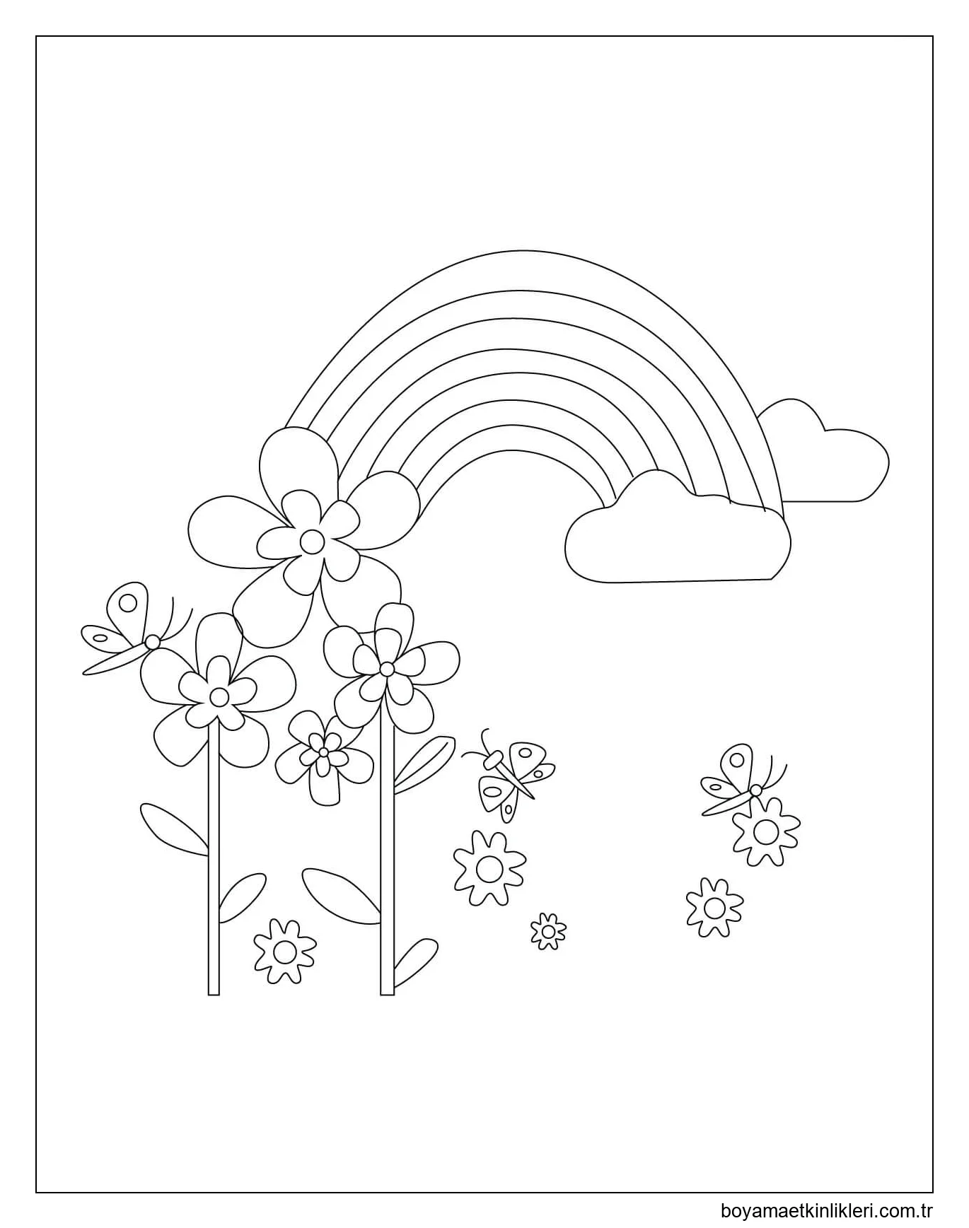 Çiçekler ve Gökkuşağı ile Kelebekler özgür