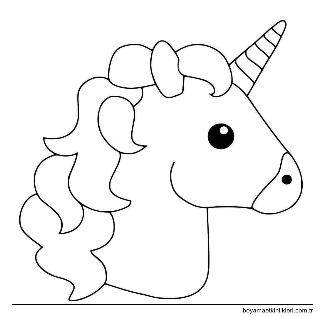 Kafa Tek Boynuzlu Kawaii