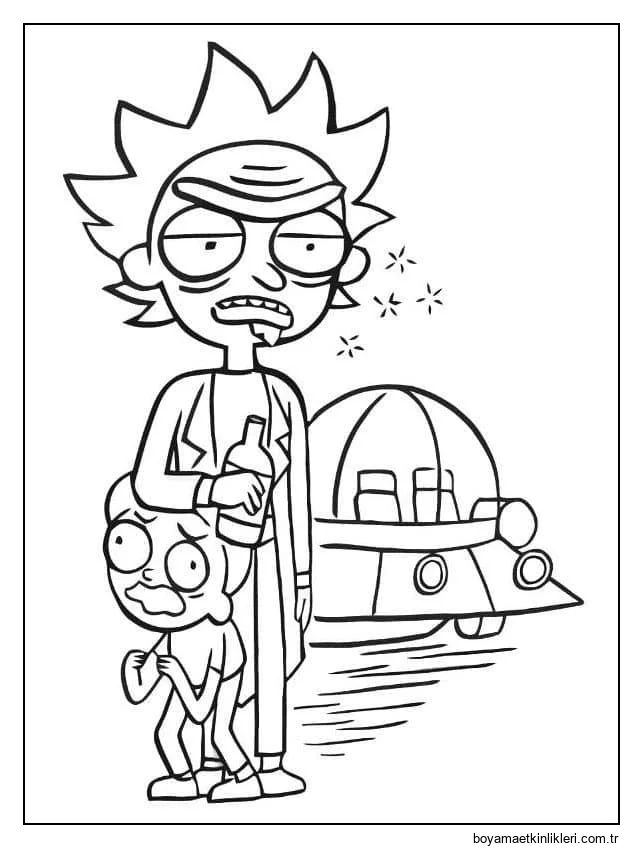Rick ve Morty'nin çizimi