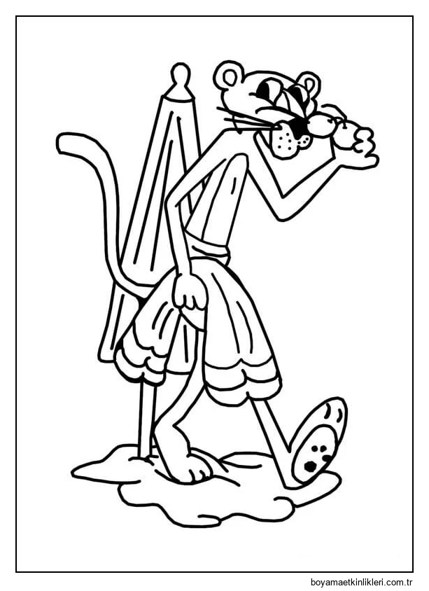 Sahilde Yürüyen Pembe Panter