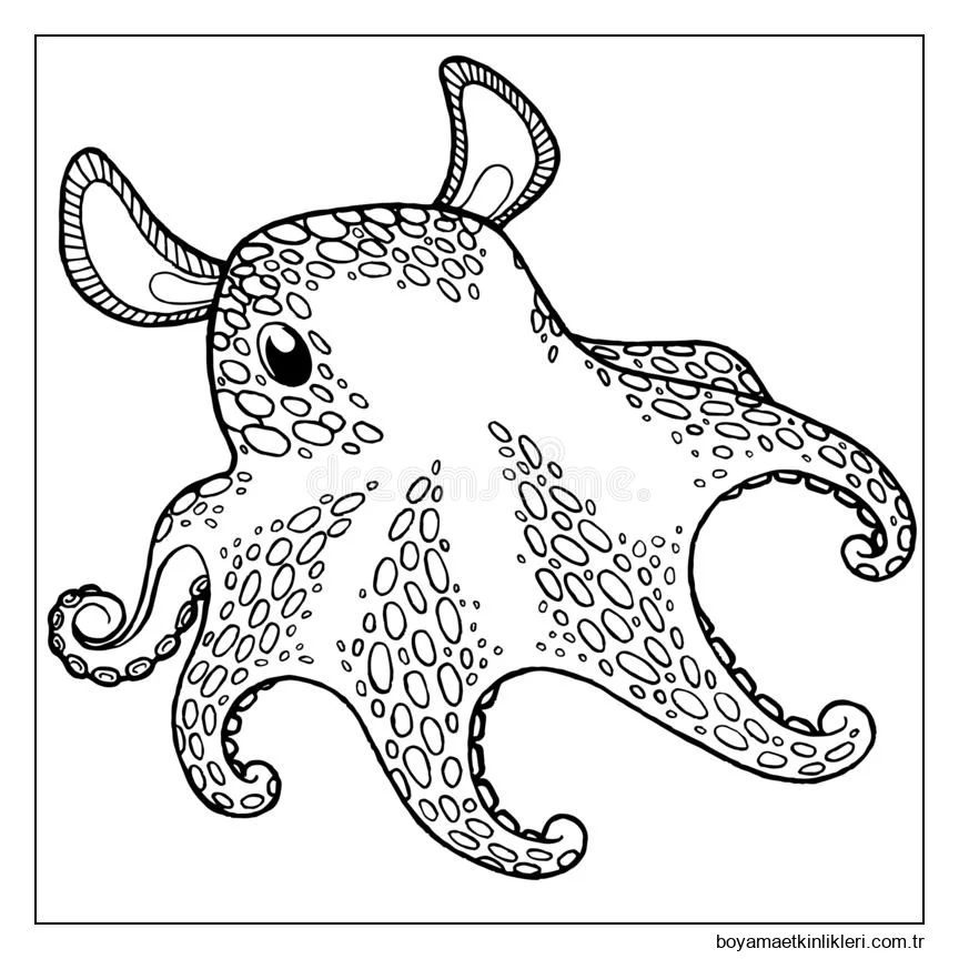 Sevimli Çizgi Ahtapot