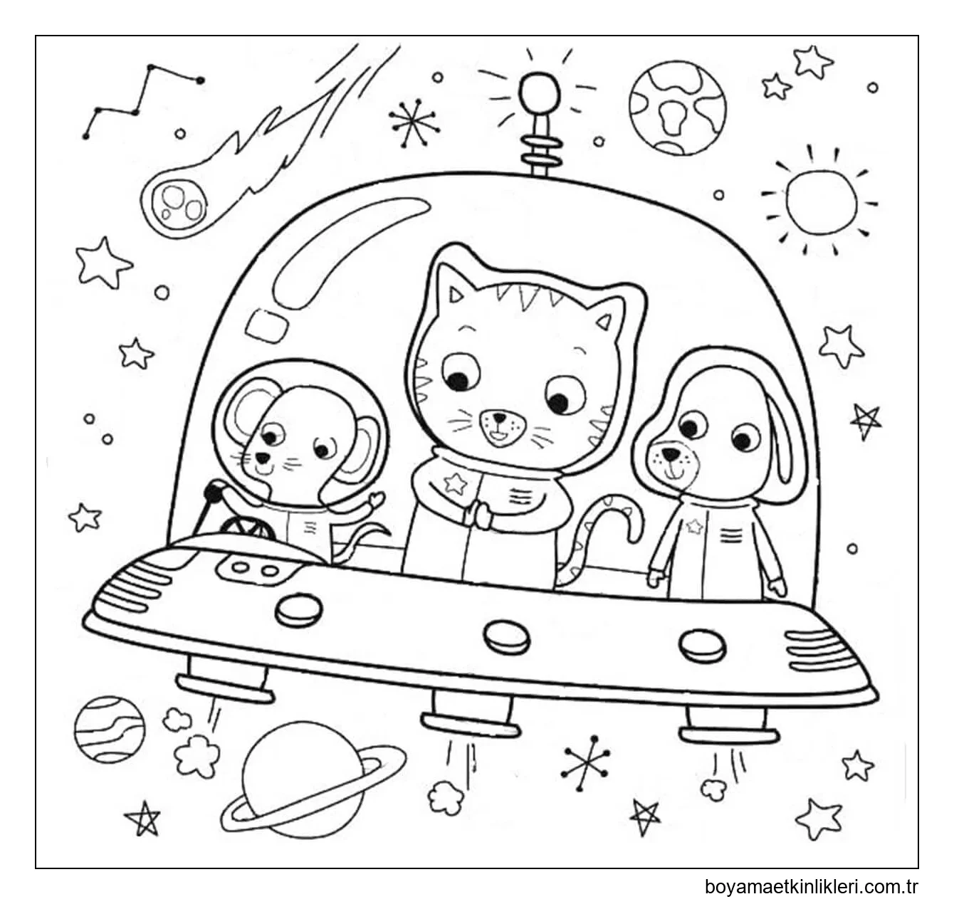 Uzayda Karikatür Hayvanlar